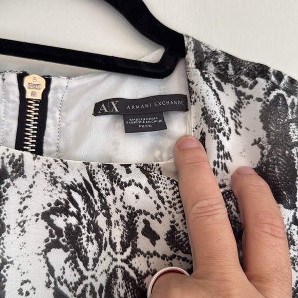 Armani Exchange Snakeskin Print Sheath Dress | Size Petite 0 | Clubwear - Picture 3 of 5